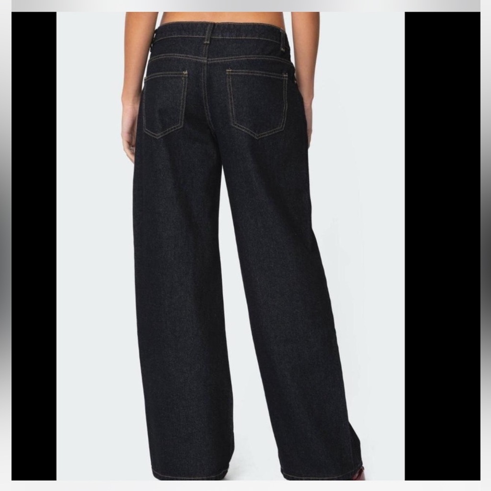Edikted Raelynn Washed Low Rise Jeans, Size Small - Picture 4 of 7